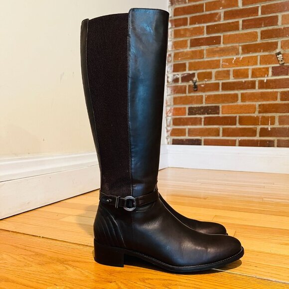 AQUATALIA Women's Brown Leather Knee High Boots 8.5 - Picture 1 of 16
